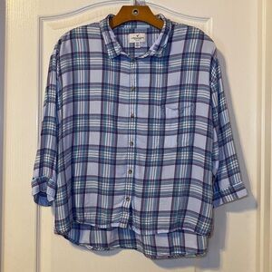 American Eagle Outfitters Vintage Women’s Light Blue Flannel Size Medium EUC